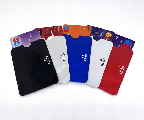 RFID beschermer 5-pack (pvc-alu-silver) / rfid pasjeshouders 5 kleuren /... | bol.com
