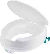 Antibacteriële toiletverhoger Relaxon Silverline - 10 cm verhoging - Met deksel - Eenvoudige bevestiging