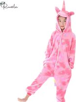 Onesie Eenhoorn/Unicorn Meisjes Roze - Maat 110/116 - Verkleedkleren - Kostuum - Carnaval - Jumpsuit - Pyjama - Kerst