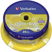 Verbatim 43489 DVD+RW disc 4.7 GB 25 stuk(s) Spindel Herschrijfbaar