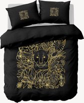 Y-NOT - Roy Donders Black Gold Panther - Dekbedovertrek - Katoensatijn - Lits-jumeaux - 240x200/220 cm - Zwart;Goud