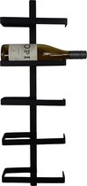 Wijnrek 5 flessen - 22x9x70 - Zwart - Metaal