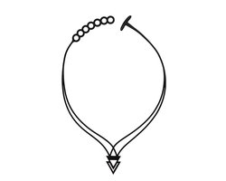 Batucada - Bermudes - Collier van Plantaardige Oorsprong en Hypoallergeen - Vrouwen Ketting met driehoek – Antiallergisch halsketting - Zwart – Zilver - lengte 40/45 cm – effect Tattoo - ziet er uit als Rubber