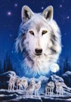 Lukana® Witte Wolf Diamond painting - Vierkante steentjes - 40x55cm - 39 kleuren! - 5D - compleet pakket - ontspannen - kinderen - volwassenen