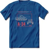 A34 Comet leger T-Shirt | Unisex Army Tank Kleding | Dames / Heren Tanks ww2 shirt | Blueprint | Grappig bouwpakket Cadeau - Donker Blauw - S