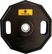 halterschijf Olympisch 20 kg staal/rubber zwart