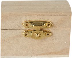 Houten opberg doosje gepersonaliseerd met uw eigen tekst/ontwerp - opbergkistje -  klepdeksel met slot -6X4.5X4.5 CM