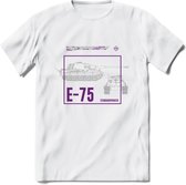 E75 leger T-Shirt | Unisex Army Tank Kleding | Dames / Heren Tanks ww2 shirt | Blueprint | Grappig bouwpakket Cadeau - Wit - S