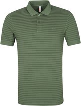 Sun68 - Polo Cold Dye Stripes Olijfgroen - XXL - Modern-fit