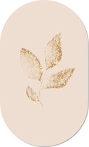 Muurovaal leaf gold beige L - 140 x 85 cm