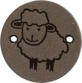 Leren Label Schaap rond 2cm - Durable - 2 stuks