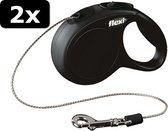 2x FLEXI CLASSIC CORD ZWART XS 3MTR