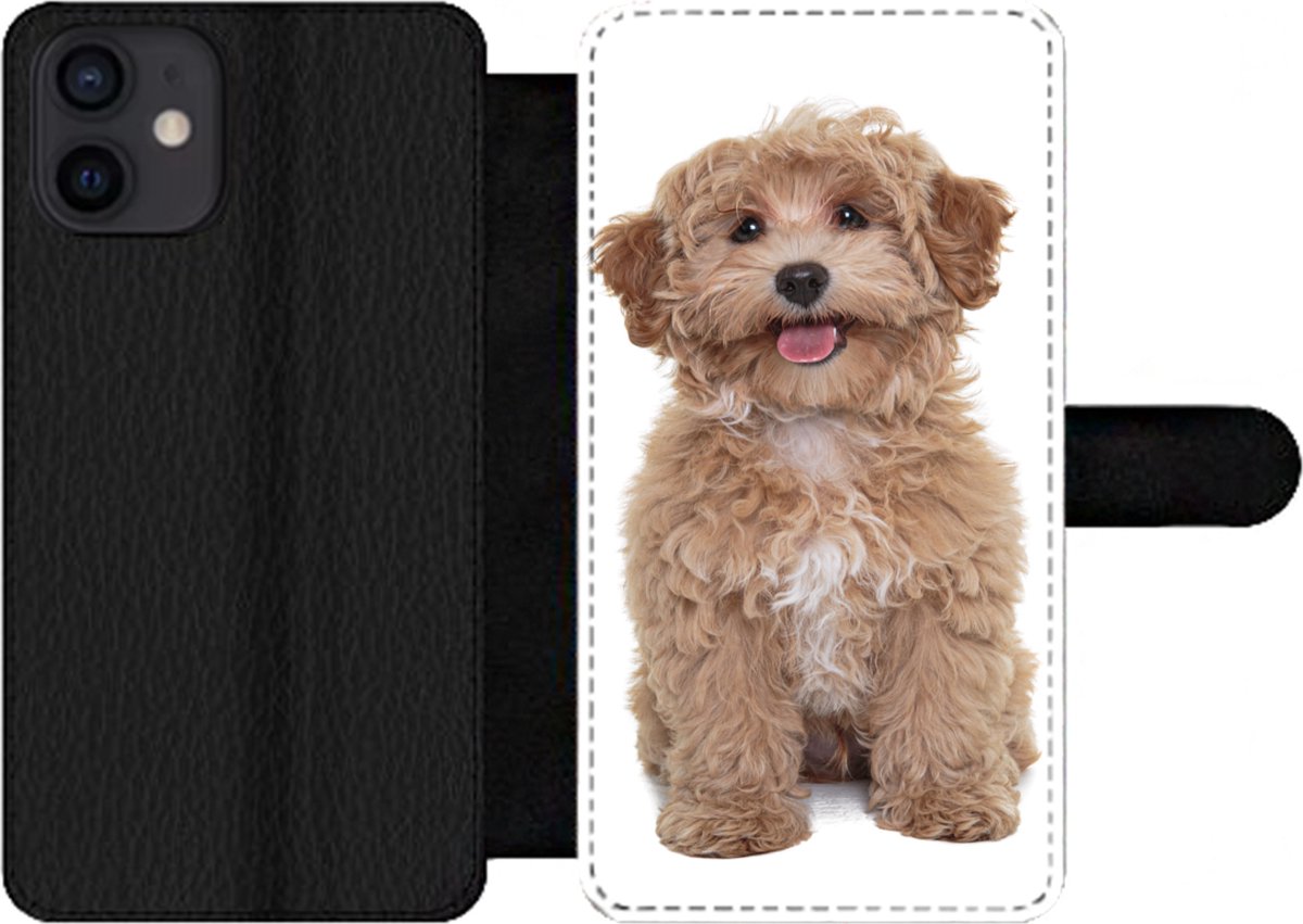 Telefoonhoesje Geschikt voor iPhone 12 telefoonhoesje - Hond - Huisdieren - Vacht - Met vakjes - Wallet case met magneetsluiting