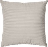 Mistral Home - Sierkussen - 45x45 cm - Polyester corduroy - met rits en binnenkussen - Corduroy -  LIchtgrijs