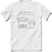 Stug 3 Tank Destroyer leger T-Shirt | Unisex Army Tank Kleding | Dames / Heren Tanks ww2 shirt | Blueprint | Grappig bouwpakket Cadeau - Wit - L