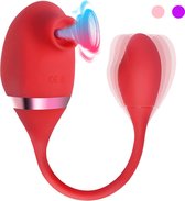 Darenci - Zuigvibrator - G-spot Vibrator - Vibrator voor man en vrouw - Zuigt en Vibreert - Clitoris Stimulator - Sex Toys - Siliconen - Rood