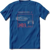 Stug 3 Tank Destroyer leger T-Shirt | Unisex Army Tank Kleding | Dames / Heren Tanks ww2 shirt | Blueprint | Grappig bouwpakket Cadeau - Donker Blauw - XL