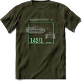 Stug 3 Tank Destroyer leger T-Shirt | Unisex Army Tank Kleding | Dames / Heren Tanks ww2 shirt | Blueprint | Grappig bouwpakket Cadeau - Leger Groen - L