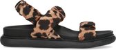 Sacha - Dames - Plateau sandalen met luipaardprint - Maat 38