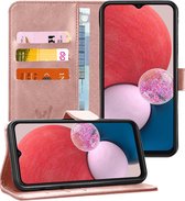 Hoesje geschikt voor Samsung Galaxy A13 4G - Book Case Leer Wallet Cover Portemonnee Pasjeshouder Hoes Roségoud