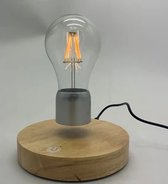 Zwevende lamp - Magnetisch - Tafellamp - Bureaulamp - Wooden design - Lichtbruin