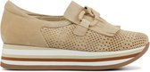 Softwaves Instapper Dames - Instapschoenen / Damesschoenen - Suède   - 77840 - Camel - Maat 42