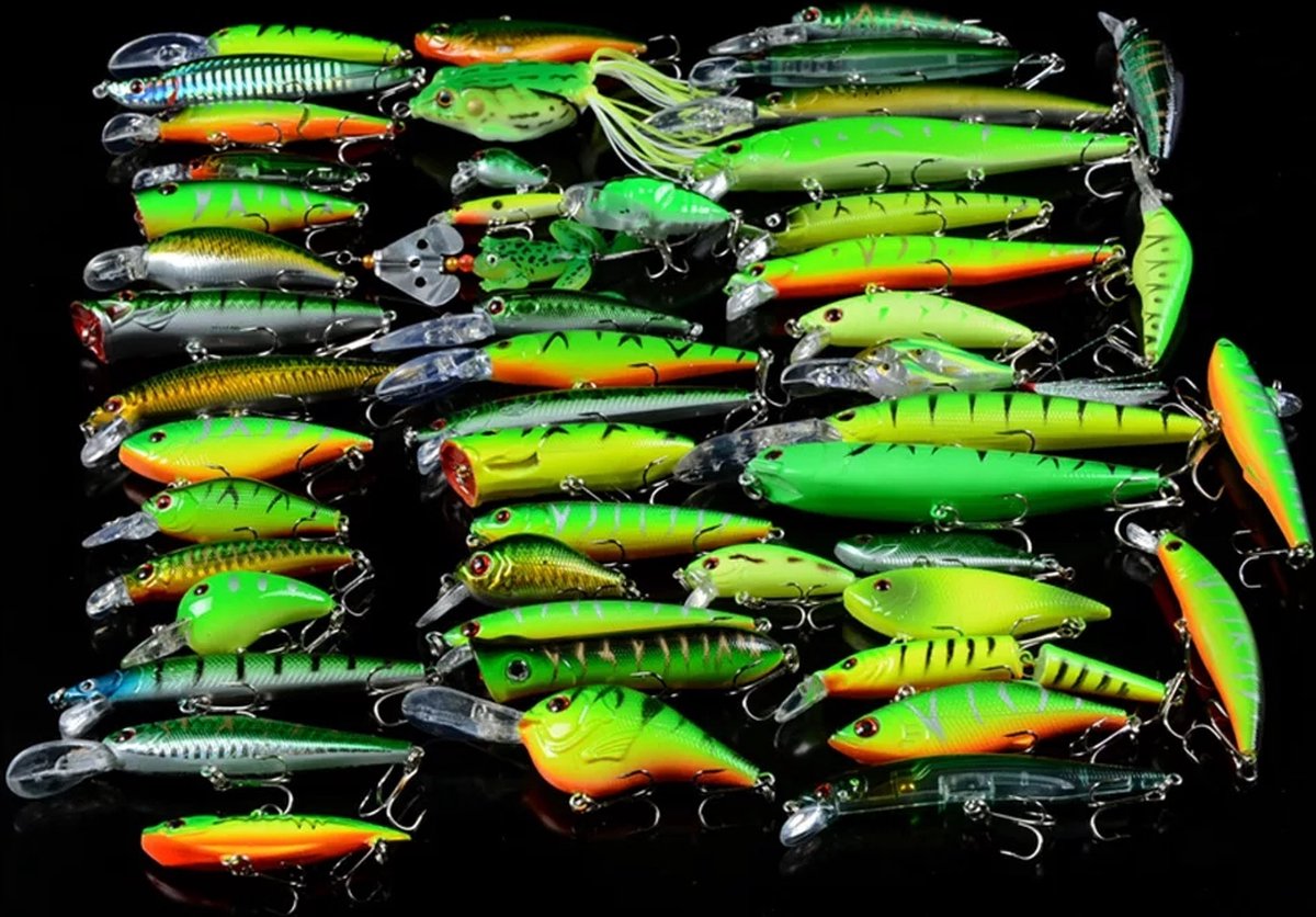 Kunstaas set - 50 verschillende Pluggen - Crankbaits - Swimbaits - Jerkbaits - Poppers - Voor alle soorten roofvis