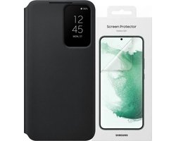 Telefoonhoes en Screenprotector accessoire bundle geschikt voor Samsung Galaxy S22 Plus - Zwart