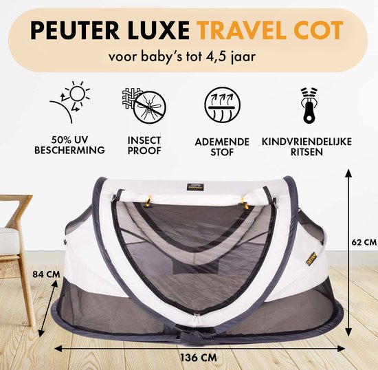 Couscous surfen tiener Deryan Peuter Luxe Campingbedje – Inclusief zelfopblaasbare matras - Cream  | bol.com