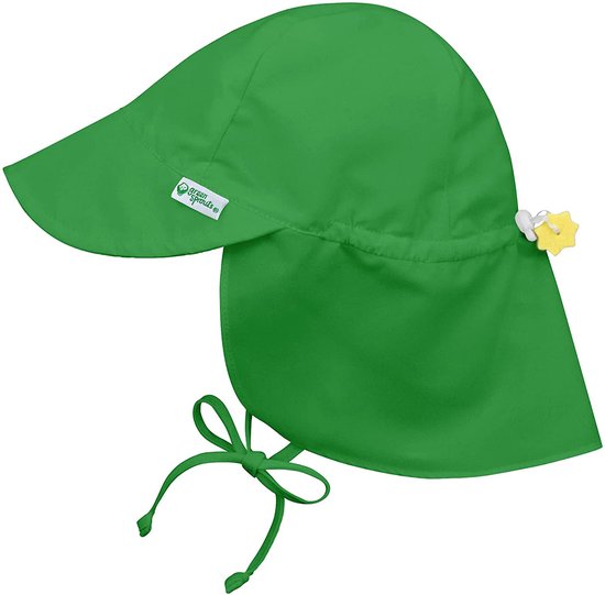 green sprouts® UPF 50+ baby zonnepetje met nekflap - Groen - 9-18m