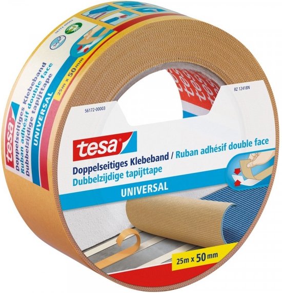 Afbeelding van Tesa universal dubbelzijdige tapijttape - 25 m x 50 mm.