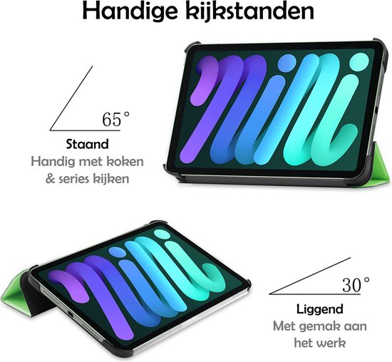 iPad Mini 6 2022 Case Cover Book Case avec protecteur d'écran - Blauw clair