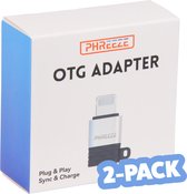 Phreeze™ Converter Micro-USB naar Apple Lightning Adapter, 2-Pack - Universeel - Aluminium - Sleutelhanger
