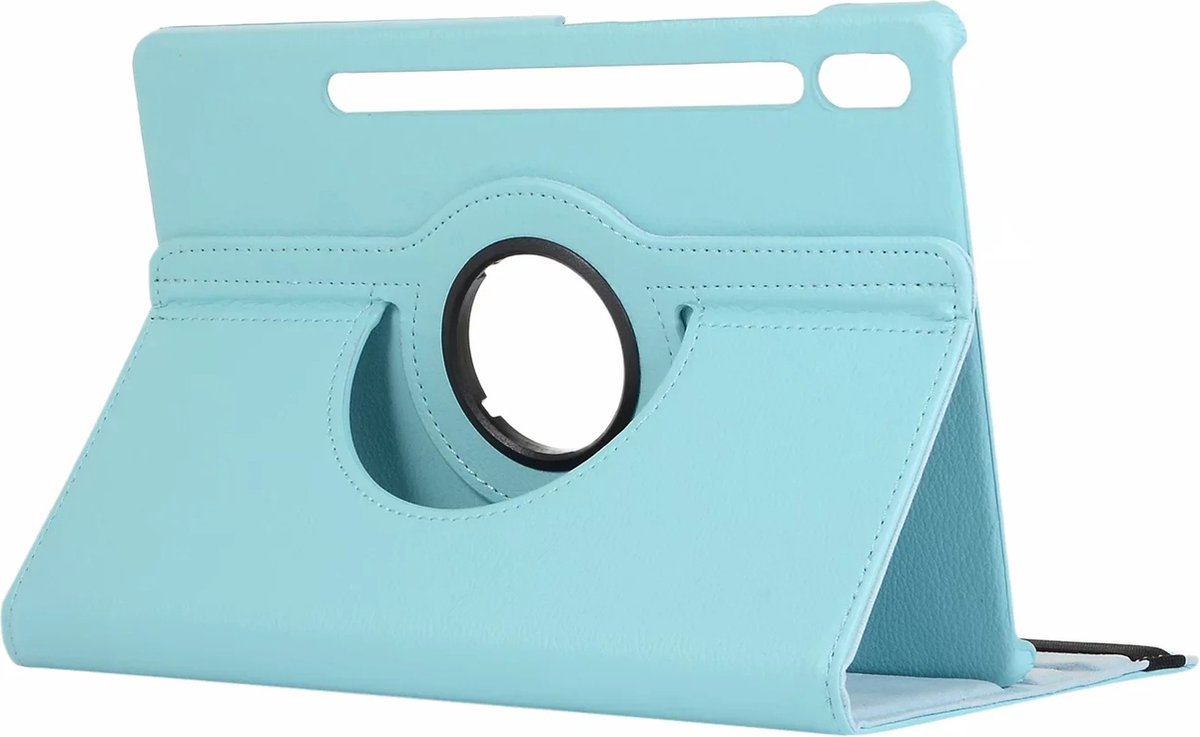 Hoesje Samsung Galaxy Tab S8 Plus - 12.4 inch - Samsung Tab S8+ 2022 Draaibare Hoesje - Kunstleder - Turquoise