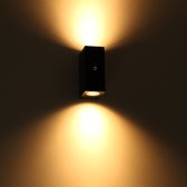 Bol.com Wandlamp buiten met sensor - Warm wit licht - Incl. LED GU10 lampen - Muurlamp zwart aanbieding