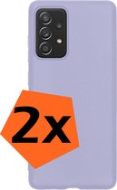 Samsung Galaxy A53 Hoesje Siliconen - Samsung Galaxy Galaxy A53 Hoesje Lila Case - Samsung Galaxy Galaxy A53 Cover Siliconen Back Cover - Lila 2 Stuks