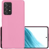 Samsung Galaxy A53 Hoesje Back Cover Siliconen Case Hoes - Licht Roze
