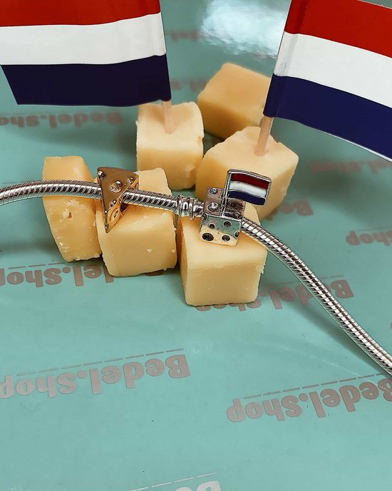 Tracelet - Zilveren sieraden - Bedel blokje kaas met Nederlandse vlag |  Happy Holland... | bol.com