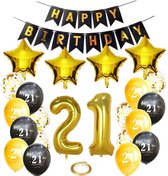 Joya Beauty® 21 jaar verjaardag feest pakket | Versiering Ballonnen voor feest 21 jaar | Eenentwintig Verjaardag Versiering | Ballonnen slingers opblaasbare cijfers 21