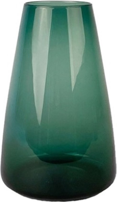 XLBoom Dim Smooth Large Vaas - Glas - Voor Binnen - Groen - 19,5×19,5×30cm