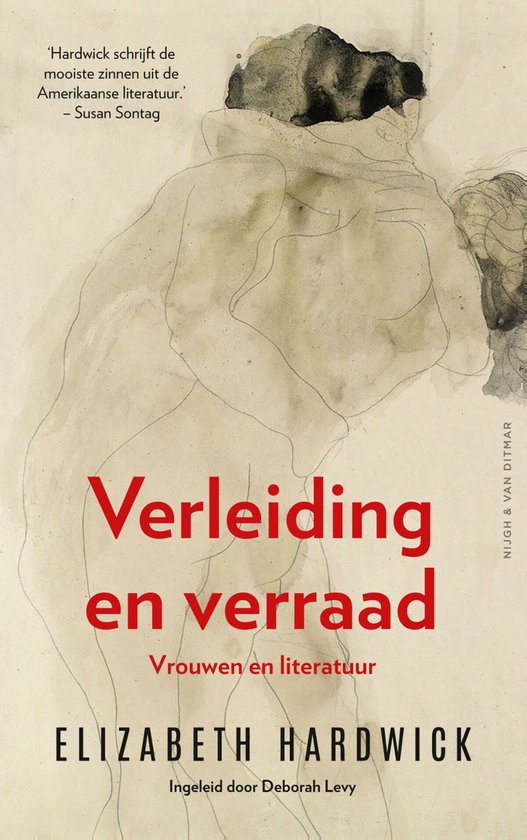 Boekcover 'Verleiding en verraad' met abstracte aquarelillustratie en rode tekst.