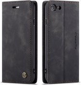 CaseMe - Telefoonhoesje geschikt voor iPhone SE 2022 - Wallet Book Case - Magneetsluiting - Zwart