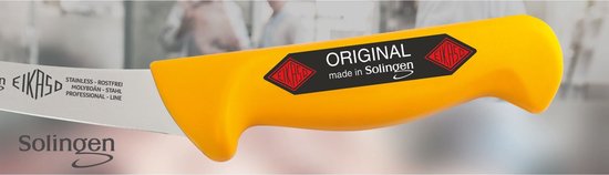Couteau à désosser Eikaso Solingen - Courbé - Jaune - Lame 16 cm - Flexible