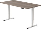 OrangeLabel elektrisch zit/sta bureau Eco frame wit. Voldoet aan de NEN EN 527. Inclusief Robson Eik blad maat 140x80