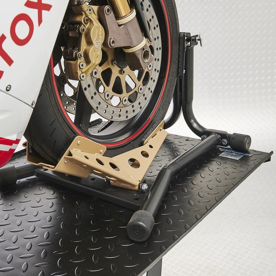 Datona® Table élévatrice moto hydraulique avec tabouret de nettoyage