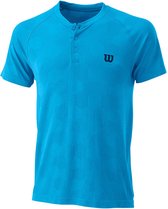 Wilson Power Henley Seamless T-Shirt Blauw - Maat XL