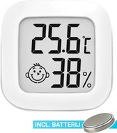 Compacte Thermometer en Hygrometer Mèt Batterijen - Luchtvochtigheidsmeter - Digitale Vochtmeter Voor Binnen - 2 in 1 Thermohygrometer