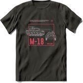 M18 Hellcat leger T-Shirt | Unisex Army Tank Kleding | Dames / Heren Tanks ww2 shirt | Blueprint | Grappig bouwpakket Cadeau - Donker Grijs - XL