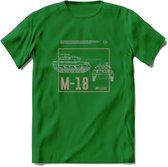 M18 Hellcat leger T-Shirt | Unisex Army Tank Kleding | Dames / Heren Tanks ww2 shirt | Blueprint | Grappig bouwpakket Cadeau - Donker Groen - XXL