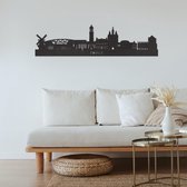 Skyline Zwolle Detail Zwart Mdf 130cm Wanddecoratie Voor Aan De Muur City Shapes